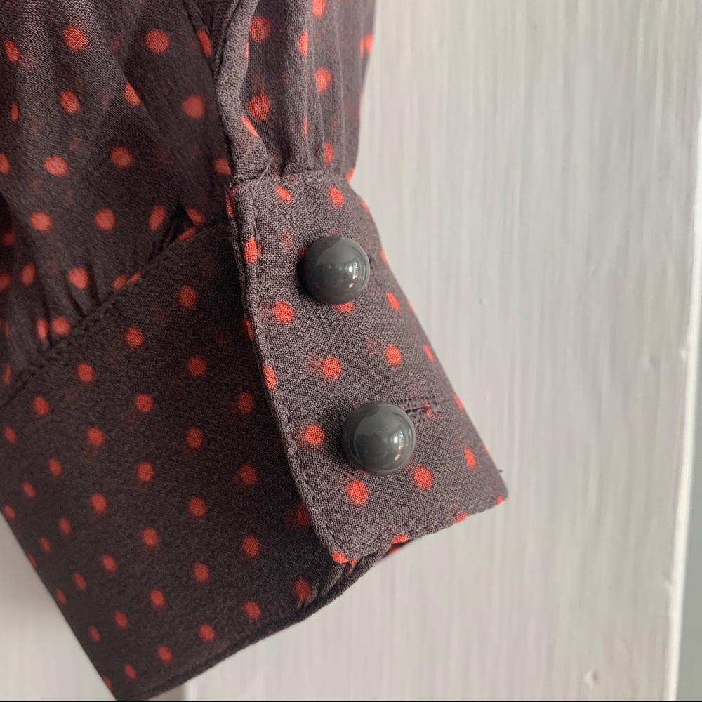 Boden silk long sleeve v neck button up blouse shirt top